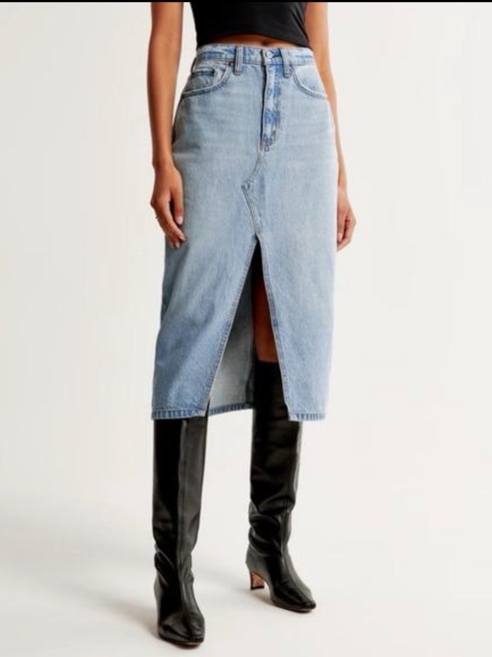 Abercrombie & Fitch High Rise Denim Skirt